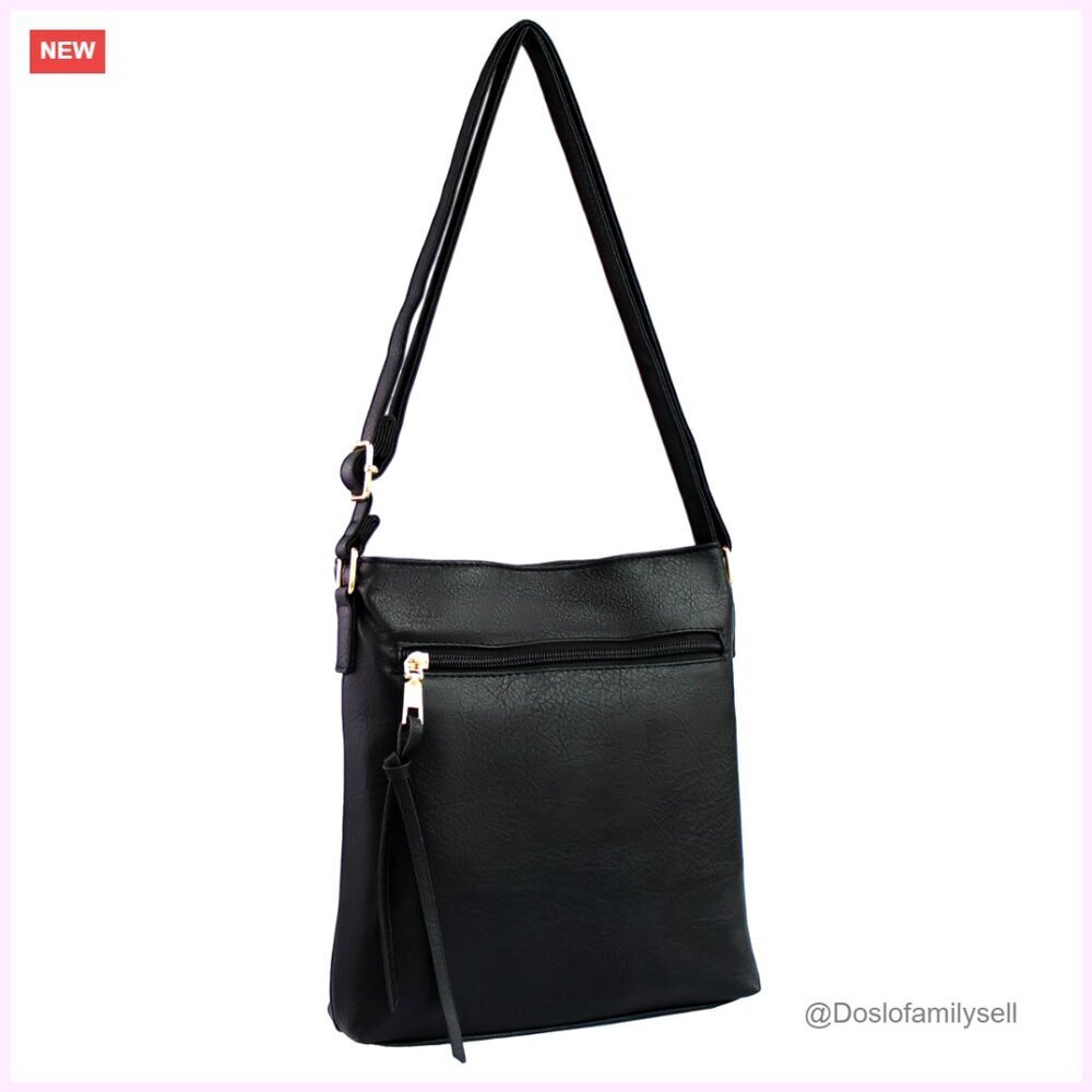 Small PU Leather Crossbody Bag Adjustable Shoulder Purse Multi Pocket